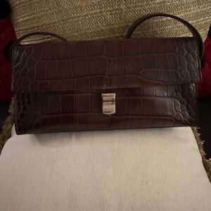 Furla Vintage Brown Bag 11x 6 shoulder bag with silver closure